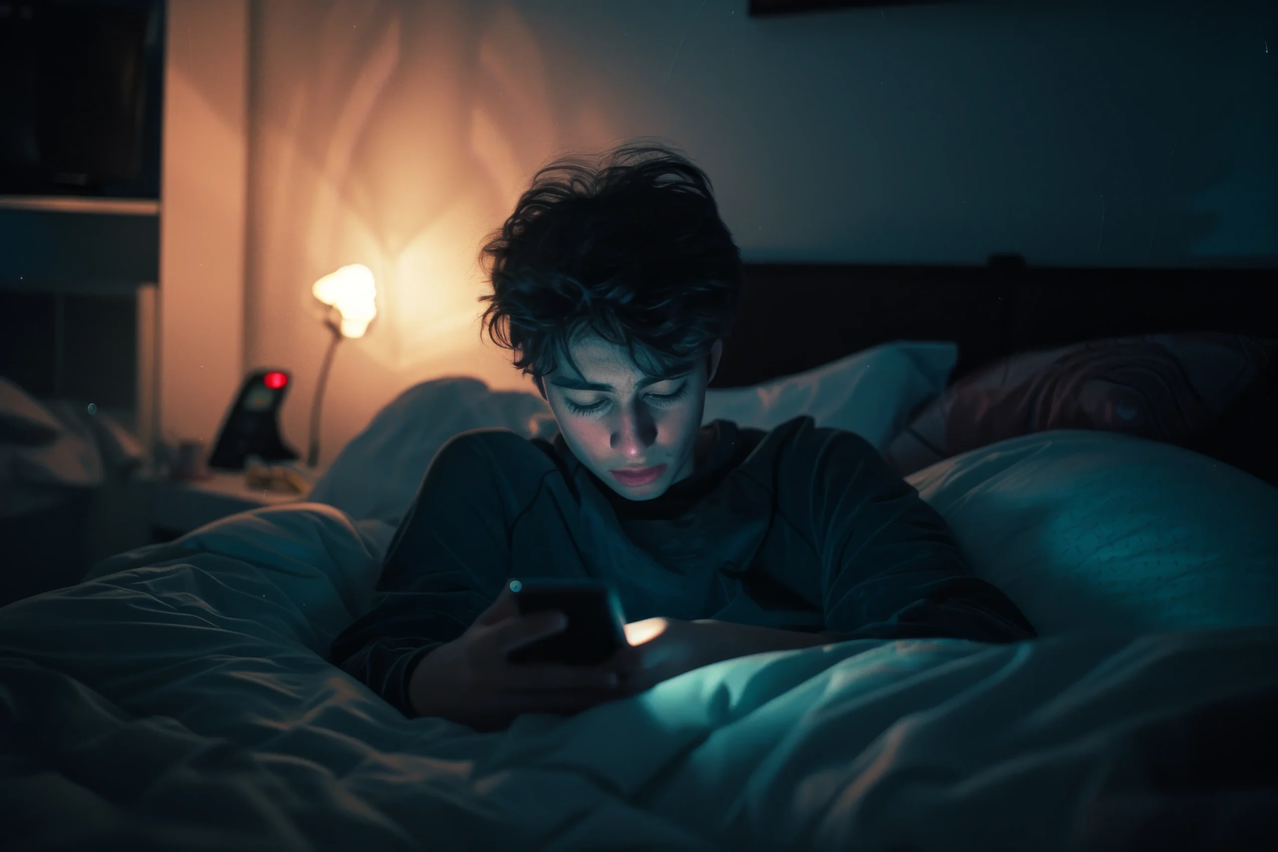 Cyberbullying and mental health effects on teenager using phone alone at night